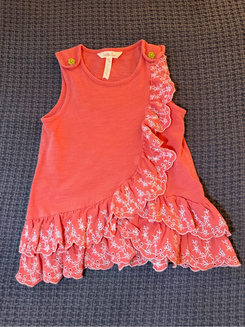 Matilda Jane Coral Pink Ruffled Tank Top